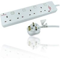 Alternative view of Power max 4 way surge protected extension cable