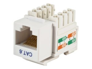 Alternative view of Cat 6 module -Keystone Jack -White