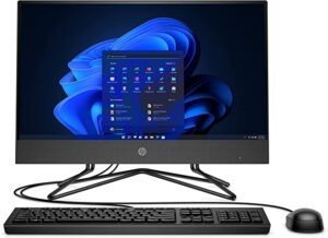 HP 200 G4 All-in-One PC 21.5" FHD IPS, Intel Core i5-10210U 10th Gen, 8GB RAM, 256GB SSD,Intel UHD Graphics, FreeDOS, AR-EN Keyboard, Black - 295D8EA, Standard