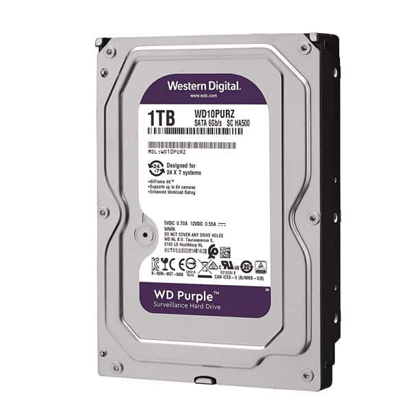 WD Purple Surveillance Hard Drive – 1TB, 64MB Cache, 5400 RPM