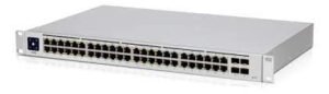 USW-48-PoE 48-port, (32) GbE, PoE+ RJ45 ports, (16) GbE RJ45 ports, (4) 1G SFP ports, 195W