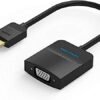 Vention Flat HDMI to VGA Converter With Female Micro USB And Audio Port – 0.15M Black – 74346 in Kenya