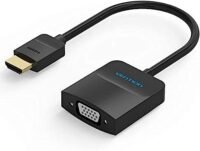 Vention Flat HDMI to VGA Converter With Female Micro USB And Audio Port – 0.15M Black – 74346 in Kenya