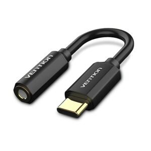Vention Type-C to 3.5MM Audio Cable 0.1M Black Metal Type – VEN-CFIBA in Kenya