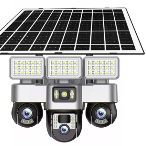 Triple Lens 4G Solar PTZ CCtv Camera with 4G LTE SIM Card Slot