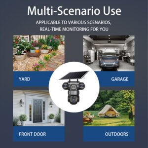 Triple lens 4G Wifi enabled solar camera applications
