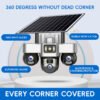 Triple lens 4G solar CCtv Camera