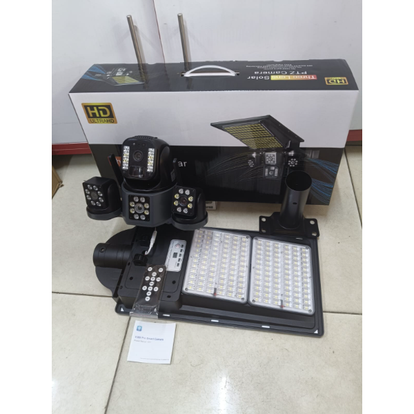 V380 4G Triple Lens Floodlight Solar PTZ Camera