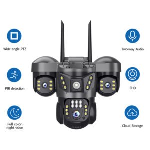 V380 4G Triple lens CCtv Ptz Camera two way audio