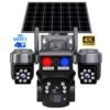 V380 Triple Lens Solar PTZ Camera with Red & Blue Light Alarm